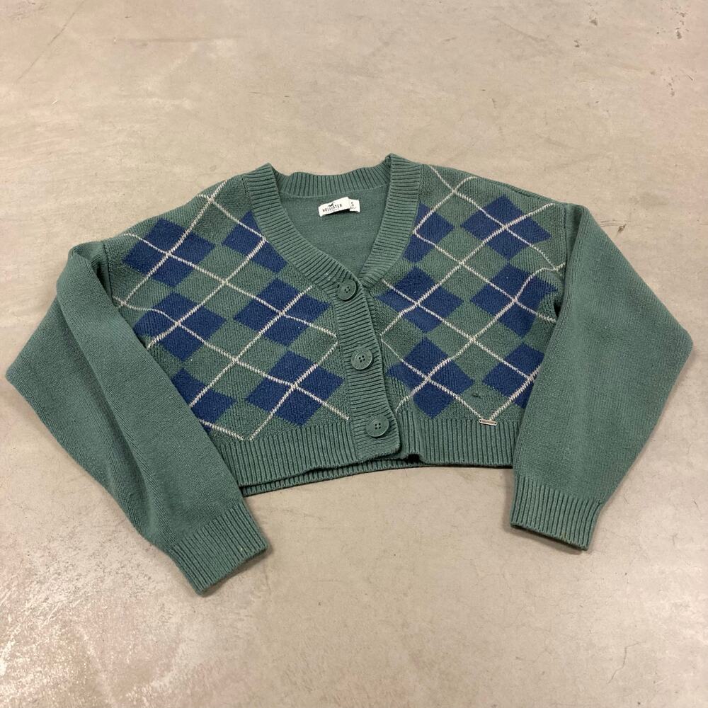 Y2K cropped Hollister cardigan sweater